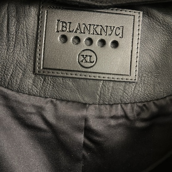 Never worn Soft blk faux leather jacket w/ removable sweat hoodie XL fits like L - Picture 2 of 5